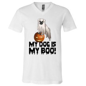 My Dog Is My Boo Halloween Day Scary Great Gift V-Neck T-Shirt