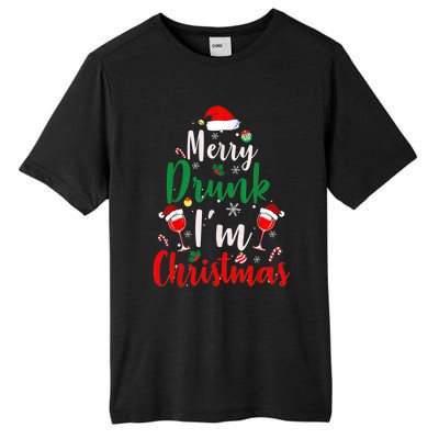 Merry Drunk I'm Christmas Funny Santa Joke Xmas Beer Lover Tall Fusion ChromaSoft Performance T-Shirt