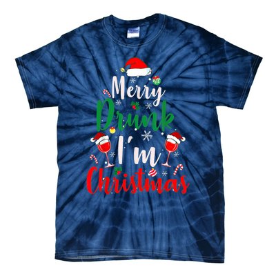 Merry Drunk I'm Christmas Funny Santa Joke Xmas Beer Lover Tie-Dye T-Shirt