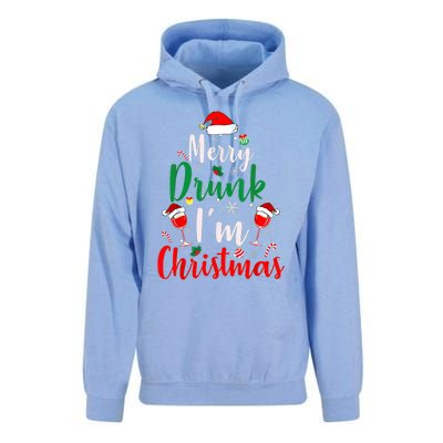 Merry Drunk I'm Christmas Funny Santa Joke Xmas Beer Lover Unisex Surf Hoodie