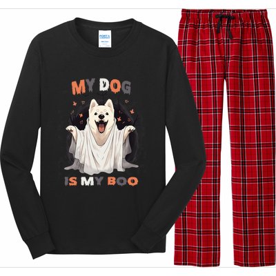 My Dog Is My Boo Spooky Season Ghost Halloween Funny Gift Long Sleeve Pajama Set