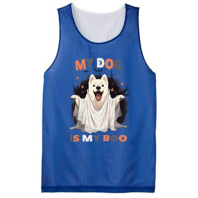 My Dog Is My Boo Spooky Season Ghost Halloween Funny Gift Mesh Reversible Basketball Jersey Tank