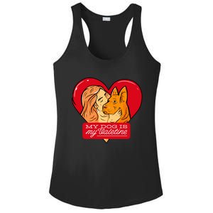 My Dog Is My Valentine Valentines Day Dog Lover Gift Ladies PosiCharge Competitor Racerback Tank