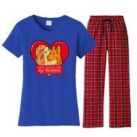 My Dog Is My Valentine Valentines Day Dog Lover Gift Women's Flannel Pajama Set