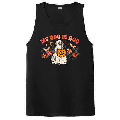 My Dog Is My Boo Spooky Season Ghost Halloween Groovy Retro Gift PosiCharge Competitor Tank