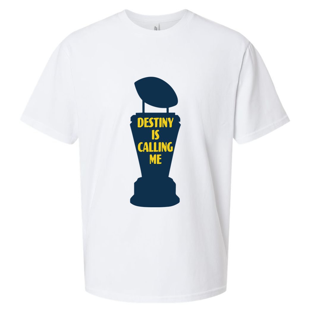 Michigan Destiny Is Calling Me Sueded Cloud Jersey T-Shirt
