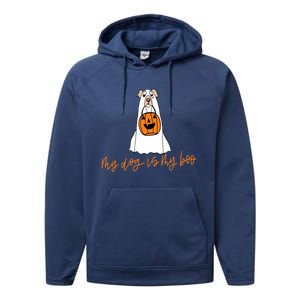 My Dog Is My Boo Ghost Halloween Dog Lover Gift Performance Fleece Hoodie