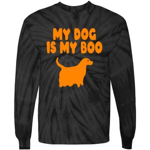 My Dog Is My Boo Halloween Funny Tie-Dye Long Sleeve Shirt