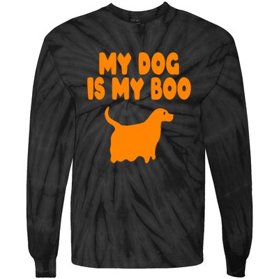 My Dog Is My Boo Halloween Funny Tie-Dye Long Sleeve Shirt