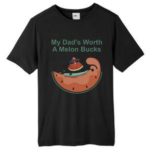 My Dad Is Worth A Melon Bucks Funny Surfing Fathers Day Gift Tall Fusion ChromaSoft Performance T-Shirt