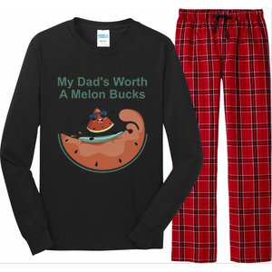 My Dad Is Worth A Melon Bucks Funny Surfing Fathers Day Gift Long Sleeve Pajama Set