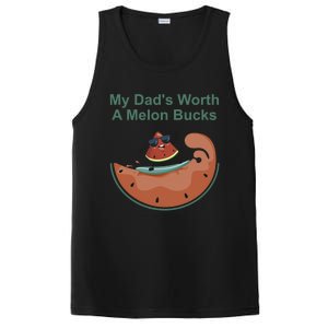 My Dad Is Worth A Melon Bucks Funny Surfing Fathers Day Gift PosiCharge Competitor Tank