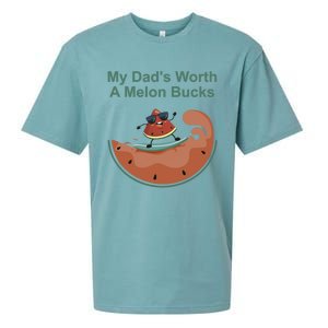 My Dad Is Worth A Melon Bucks Funny Surfing Fathers Day Gift Sueded Cloud Jersey T-Shirt