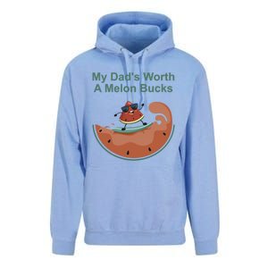 My Dad Is Worth A Melon Bucks Funny Surfing Fathers Day Gift Unisex Surf Hoodie