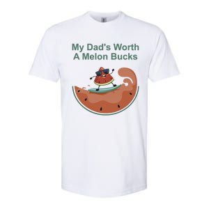 My Dad Is Worth A Melon Bucks Funny Surfing Fathers Day Gift Softstyle CVC T-Shirt