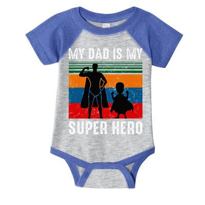 My Dad Is My Super Hero The Company Funny Dad Joke Infant Baby Jersey Bodysuit