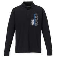 My Dad Is My Hero Father Cops Officer Performance Long Sleeve Polo