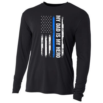 My Dad Is My Hero Father Cops Officer Cooling Performance Long Sleeve Crew