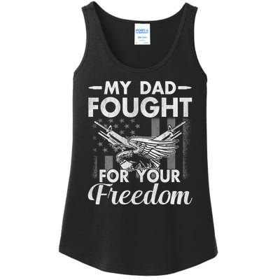 My Dad Is A Veteran Gift For Daughter And Son Ladies Essential Tank