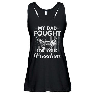 My Dad Is A Veteran Gift For Daughter And Son Ladies Essential Flowy Tank