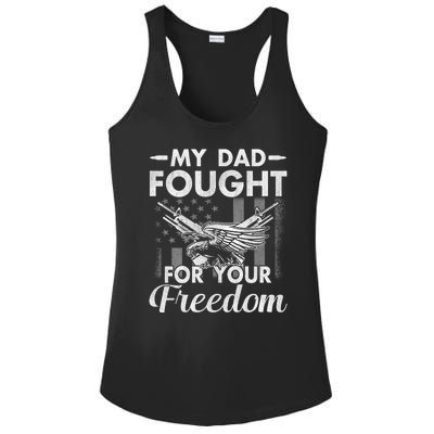 My Dad Is A Veteran Gift For Daughter And Son Ladies PosiCharge Competitor Racerback Tank