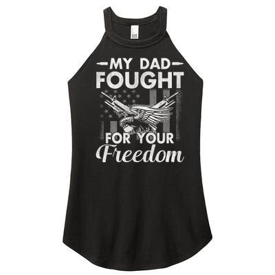 My Dad Is A Veteran Gift For Daughter And Son Women's Perfect Tri Rocker Tank