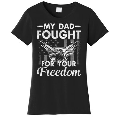 My Dad Is A Veteran Gift For Daughter And Son Women's T-Shirt