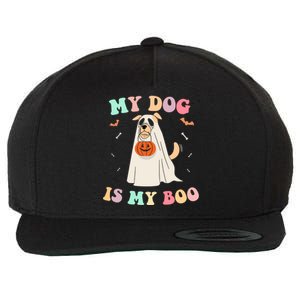 My Dog Is My Boo Spooky Season Ghost Pet Lover Halloween Gift Wool Snapback Cap