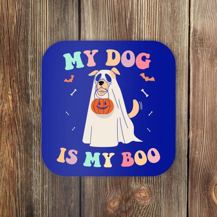 My Dog Is My Boo Spooky Season Ghost Pet Lover Halloween Gift Coaster