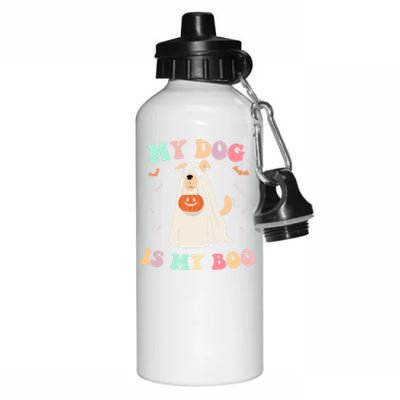 My Dog Is My Boo Spooky Season Ghost Pet Lover Halloween Gift Aluminum Water Bottle