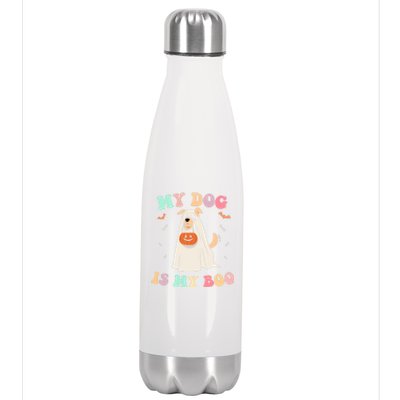 My Dog Is My Boo Spooky Season Ghost Pet Lover Halloween Gift Stainless Steel Insulated Water Bottle