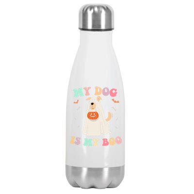 My Dog Is My Boo Spooky Season Ghost Pet Lover Halloween Gift Stainless Steel Insulated Water Bottle