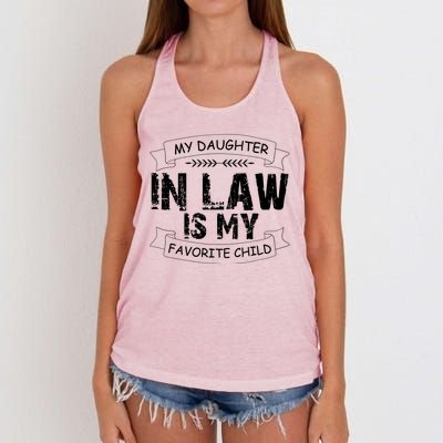 My Daughter In Law Is My Favorite Child Cute Gift Women's Knotted Racerback Tank