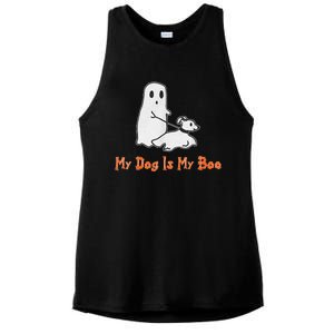 My Dog Is My Boo Ghost Halloween Dog Lover Ladies PosiCharge Tri-Blend Wicking Tank