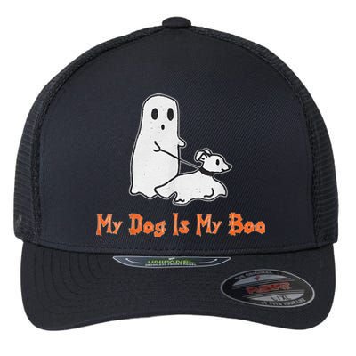 My Dog Is My Boo Ghost Halloween Dog Lover Flexfit Unipanel Trucker Cap