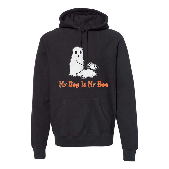 My Dog Is My Boo Ghost Halloween Dog Lover Premium Hoodie