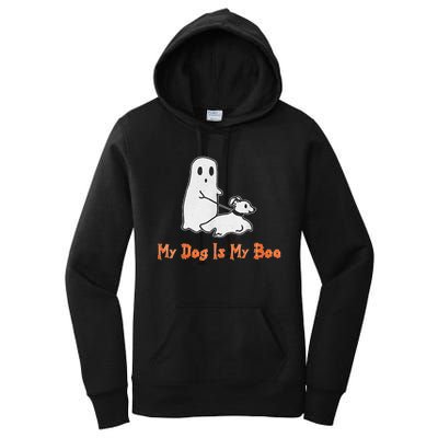 My Dog Is My Boo Ghost Halloween Dog Lover Women's Pullover Hoodie