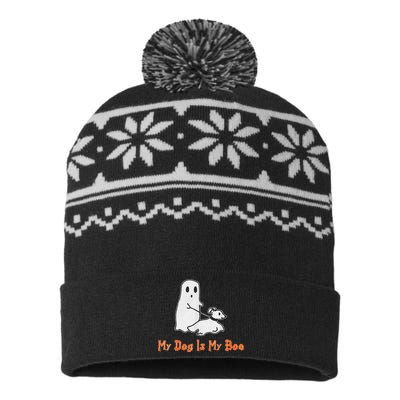 My Dog Is My Boo Ghost Halloween Dog Lover USA-Made Snowflake Beanie