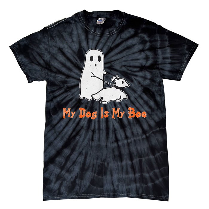 My Dog Is My Boo Ghost Halloween Dog Lover Tie-Dye T-Shirt