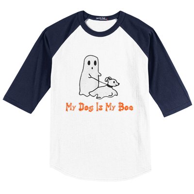 My Dog Is My Boo Ghost Halloween Dog Lover Baseball Sleeve Shirt