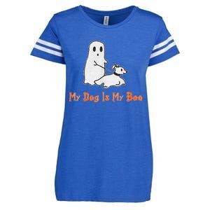 My Dog Is My Boo Ghost Halloween Dog Lover Enza Ladies Jersey Football T-Shirt