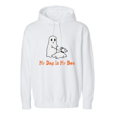 My Dog Is My Boo Ghost Halloween Dog Lover Garment-Dyed Fleece Hoodie