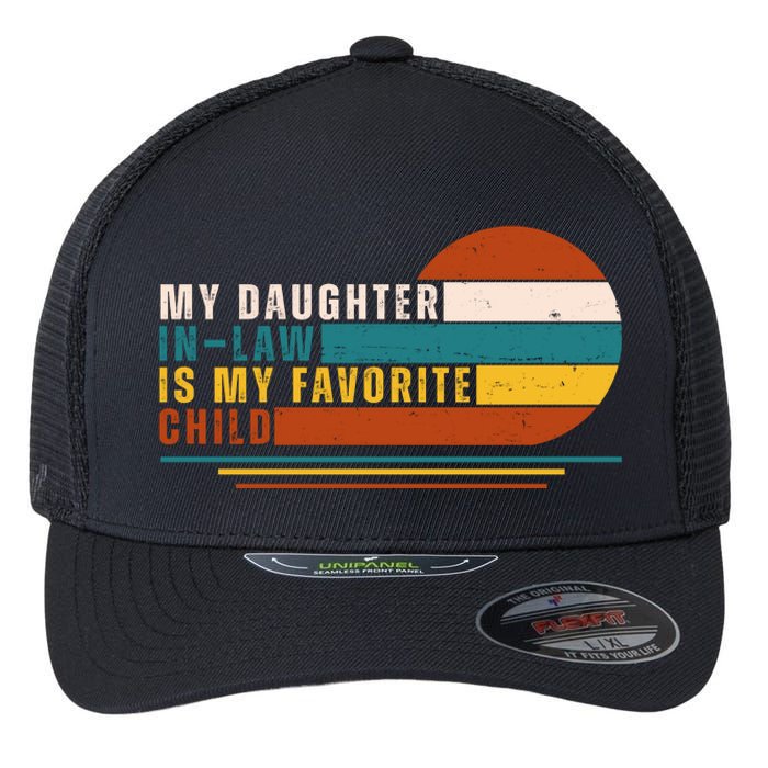 My Daughter In Law Is My Favorite Child Retro Sunset Flexfit Unipanel Trucker Cap