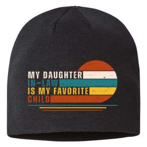 My Daughter In Law Is My Favorite Child Retro Sunset Sustainable Beanie