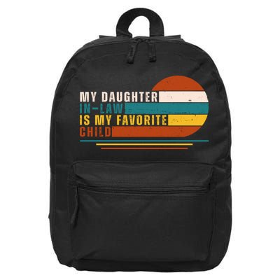 My Daughter In Law Is My Favorite Child Retro Sunset 16 in Basic Backpack