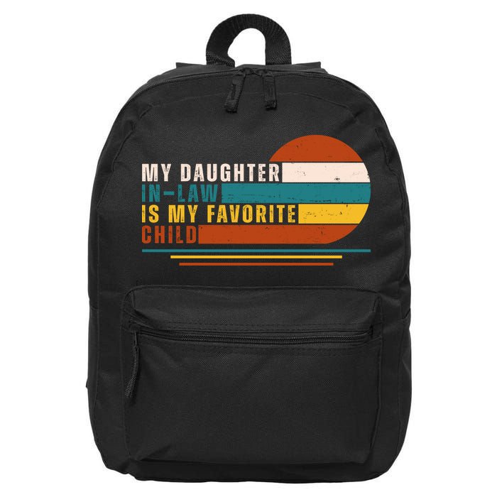 My Daughter In Law Is My Favorite Child Retro Sunset 16 in Basic Backpack