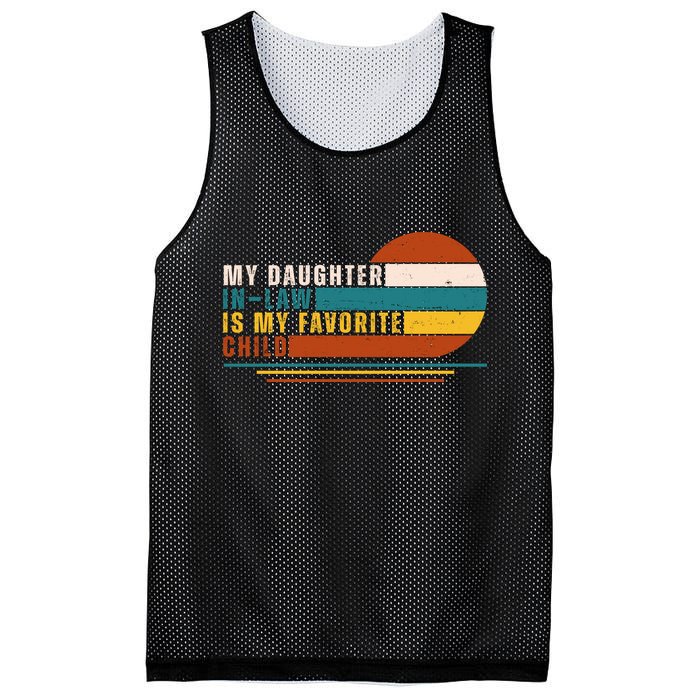 My Daughter In Law Is My Favorite Child Retro Sunset Mesh Reversible Basketball Jersey Tank