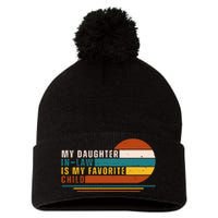 My Daughter In Law Is My Favorite Child Retro Sunset Pom Pom 12in Knit Beanie