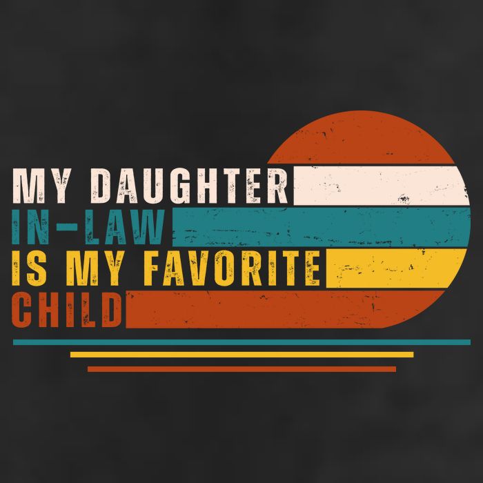 My Daughter In Law Is My Favorite Child Retro Sunset Golf Towel