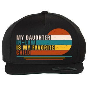 My Daughter In Law Is My Favorite Child Retro Sunset Wool Snapback Cap